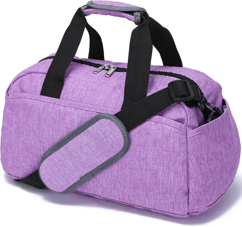 Ineetatu 14 inch Small Gym Bag for Women & Men, Mini Duffel Bag for Travel Sports Lightweight Carry On Bag, Light Purple - Image 1
